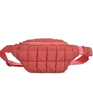 Resurgence Quilted Puffer Nylon Belt Bag Crossbody Sling Bag Terracotta